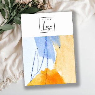 Carte De Visite Logo d'art jaune bleu Abstrait