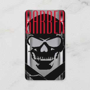 Carte De Visite Logo d'atelier de coiffure / crâne