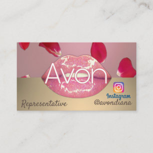 Carte De Visite Logo d'Avon Instagram roses esthétiques roses et