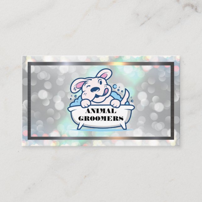 Carte De Visite Logo de bain de chien | Arrière - plan Boke (Devant)