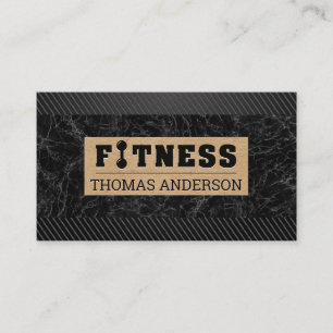 Carte De Visite Logo de barre de fitness Carbone noir Marbre
