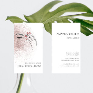 Carte De Visite Logo de beauté moderne Ongles Cils Sourcils
