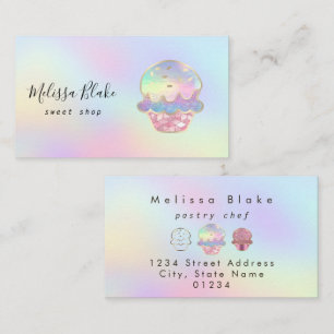 Carte De Visite logo de beignet couleurs pastel arrière-plan