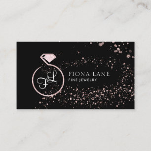Carte De Visite Logo de bijouterie Abstrait Rose Gold Paint Splatt