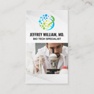Carte De Visite Logo de Bio Tech   Recherche scientifique en labor