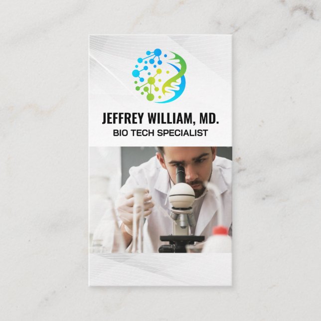 Carte De Visite Logo de Bio Tech | Recherche scientifique en labor (Devant)