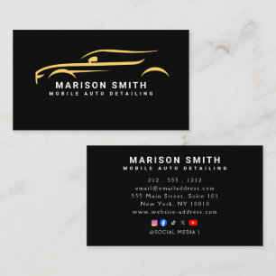 Carte De Visite Logo de Black Auto Detailing, Réparation Automobil