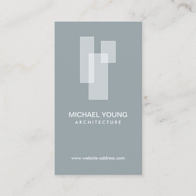 Carte De Visite Logo de blocs architecturaux modernes Blanc/Ardois (Devant)