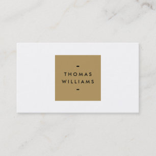 CARTE DE VISITE LOGO DE BOÎTE D'OR MODERNE ET SIMPLE SUR BLANC