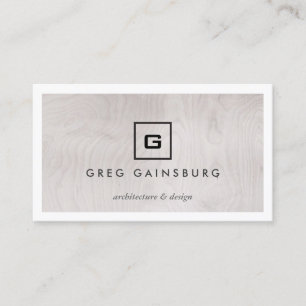 CARTE DE VISITE LOGO DE BOÎTE MODERNE ET SIMPLE SUR GRAY WOODGRAIN