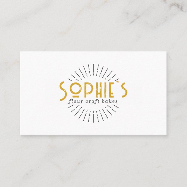 Carte De Visite Logo de boulangerie Gold White (Devant)