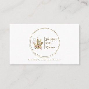 Carte De Visite Logo de boulangerie rustique Keto végane Chef