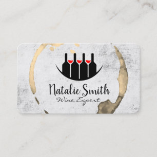Carte De Visite Logo de Bouteilles de Vin   Tache de Vin