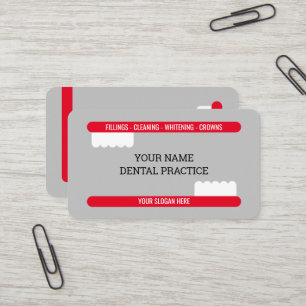 Carte De Visite Logo de brosse à dents rouge bureau professionnel 