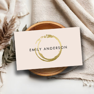 CARTE DE VISITE LOGO DE BROUILLE D'OR BRUSH STROKE CIRCLE MARK