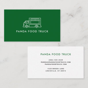 Carte De Visite Logo de camion alimentaire vert et blanc