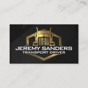 Carte De Visite Logo de camion semi-or   Industriel