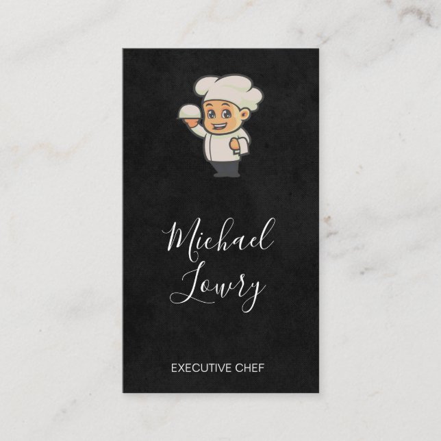 Carte De Visite Logo de Cartoon Chef | Restaurant (Devant)