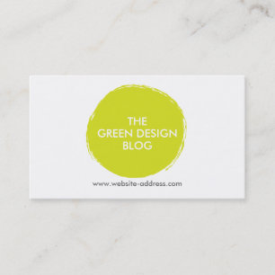 CARTE DE VISITE LOGO DE CERCLE PEINT EN VERT CITRON