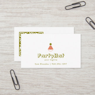 Carte De Visite Logo de Chapeau de Fête | Couleur Modifiable | Cod