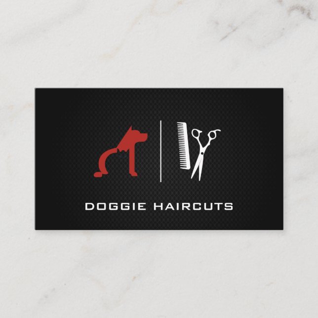 Carte De Visite Logo de chat de chien | Groomer | Arrière - plan B (Devant)
