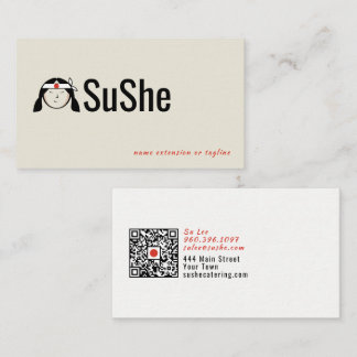 Carte De Visite Logo de chef japonais | Code QR