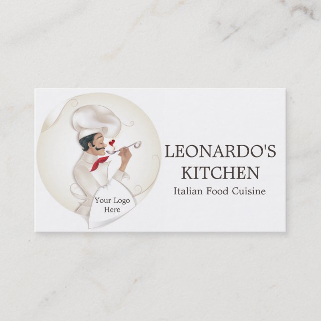 Carte De Visite Logo de chef pour le chef, restauration, (Devant)