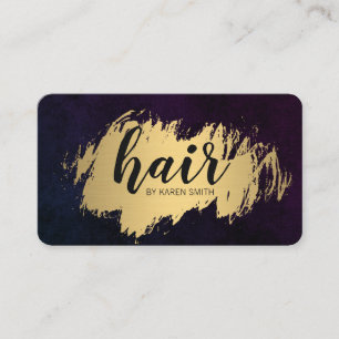 Carte De Visite Logo de cheveux brossé en or