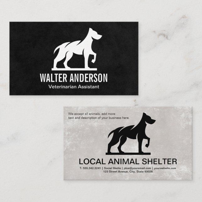 Carte De Visite Logo de chien K9 | Services animaux (Devant / Derrière)