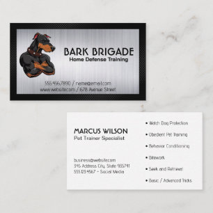 Carte De Visite Logo de chien robuste   Formation à la sécurité an