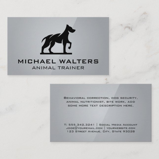 Carte De Visite Logo de chien stylisé (Devant / Derrière)