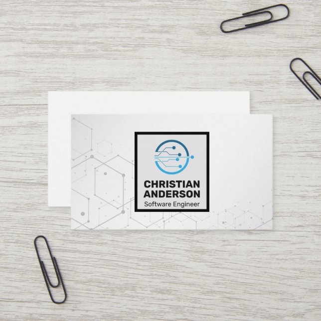 Carte De Visite Logo de circuits technologiques (Devant/Arrière en situation)