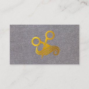 Carte De Visite Logo de ciseaux à cheveux Fond de texture grise