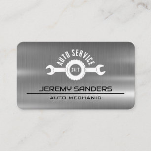 Carte De Visite Logo de clé de service automatique Métal