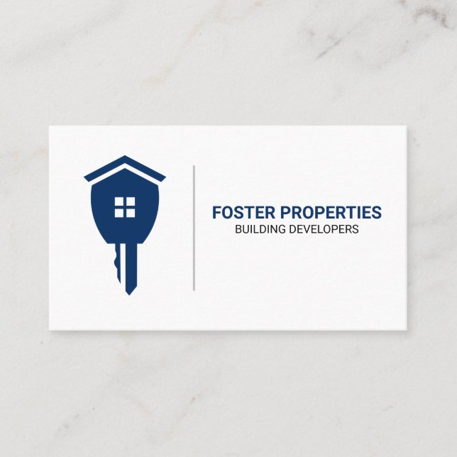 Carte De Visite Logo de clé immobilière | Propriété (Devant)
