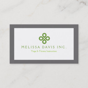 CARTE DE VISITE LOGO DE CLOVER VERT MODERNE SUR BLANC AVEC BORDURE