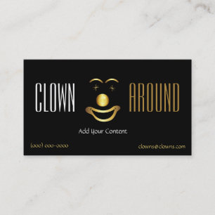 Carte De Visite Logo de clown Gold Classy