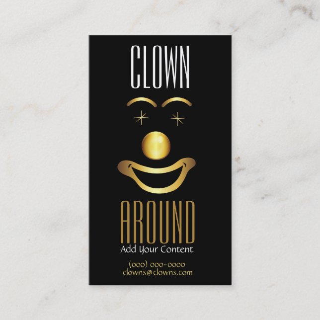 Carte De Visite Logo de clown Gold Classy (Devant)