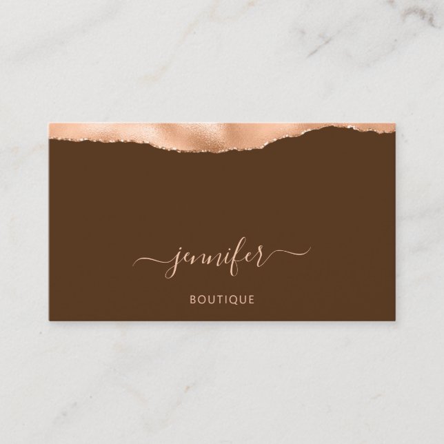 Carte De Visite Logo de code QR Abstraite pinceau Brown (Devant)