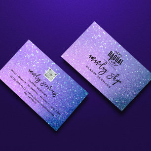 Carte De Visite Logo de code QR Boutique en ligne Holographie voit