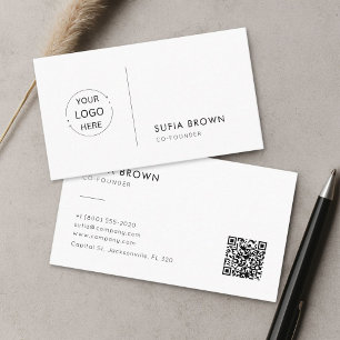 Carte De Visite Logo de code QR minimaliste moderne