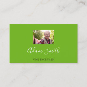 Carte De Visite Logo de code QR personnalisé Mention photo verte p