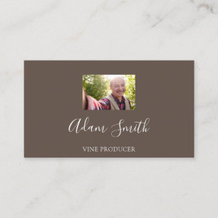Carte De Visite Logo de code QR Photo personnalisée Brown