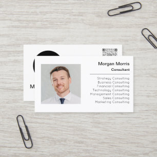 Carte De Visite Logo de code QR Photo Professional Entreprise