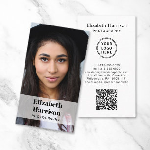 Carte De Visite Logo de code QR photo professionnel