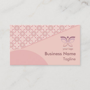 Carte De Visite Logo de code QR pour Motif géométrique féminin uni
