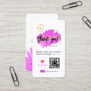 Carte De Visite Logo de code QR pour petites entreprises Merci Par
