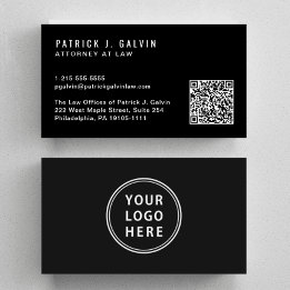Carte De Visite Logo de code QR professionnel minimal noir