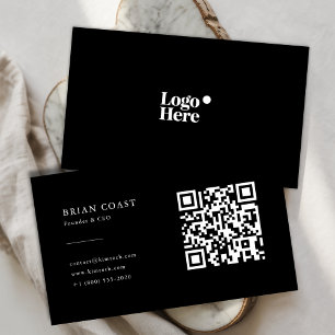 Carte De Visite Logo de code QR professionnel minimaliste moderne 