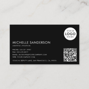 Carte De Visite Logo de code QR simple minimaliste moderne profess